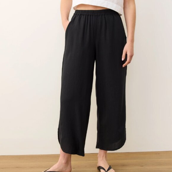 Marine Layer Allison Wide Leg Pants Black - Picture 1 of 16